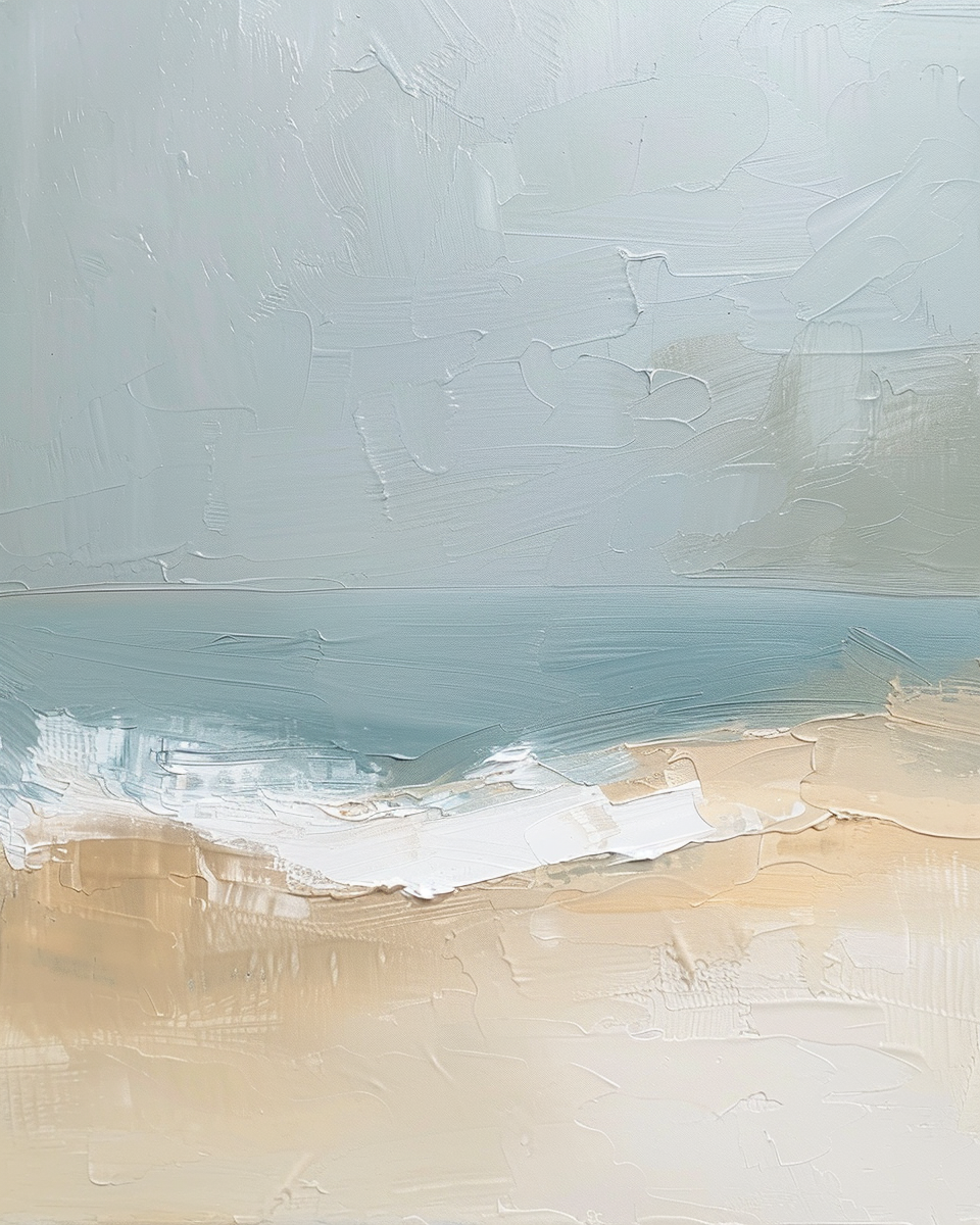 Blue Ocean Abstract Triptych - Hand Painting