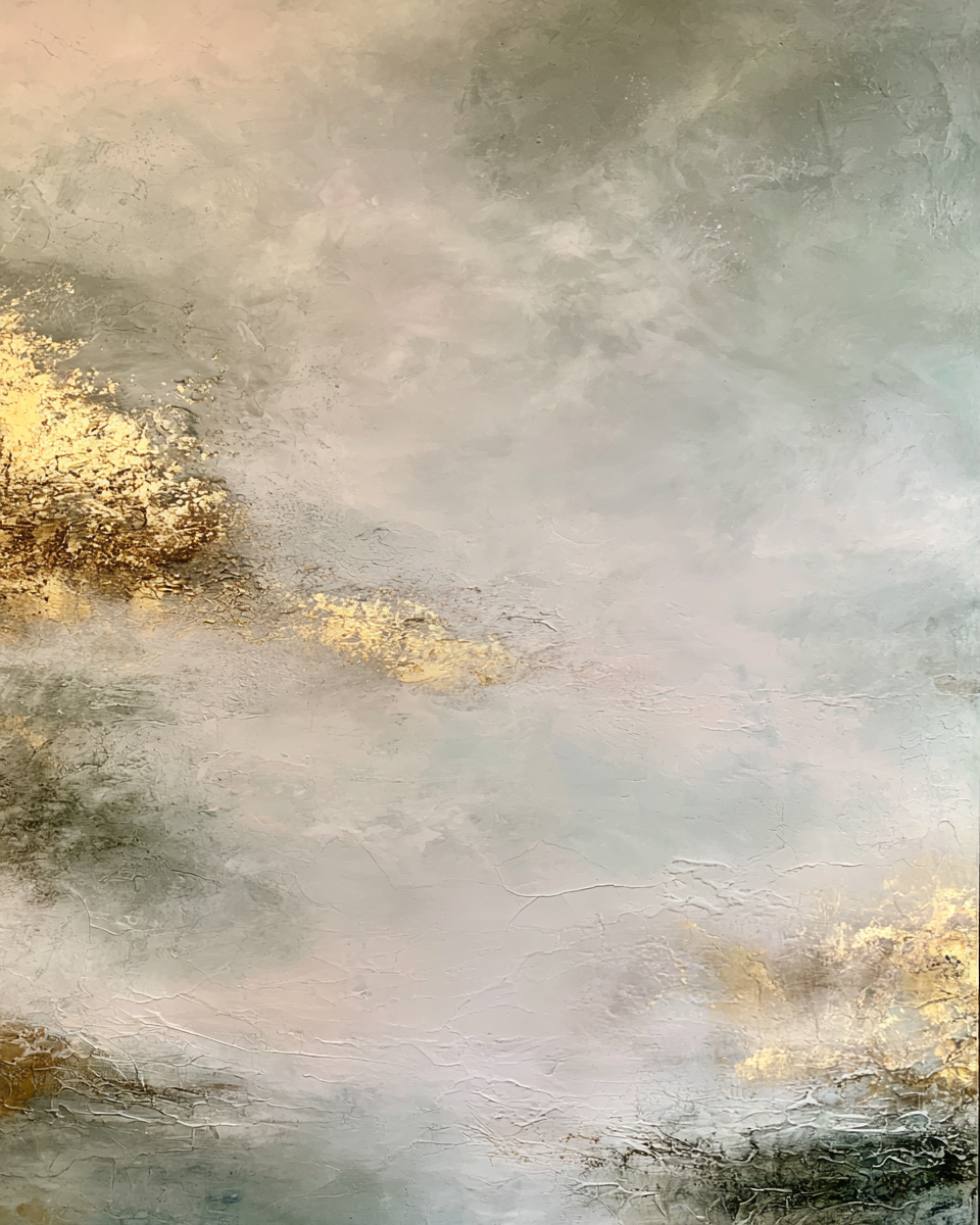 Golden Mystery Triptych - Hand Painting
