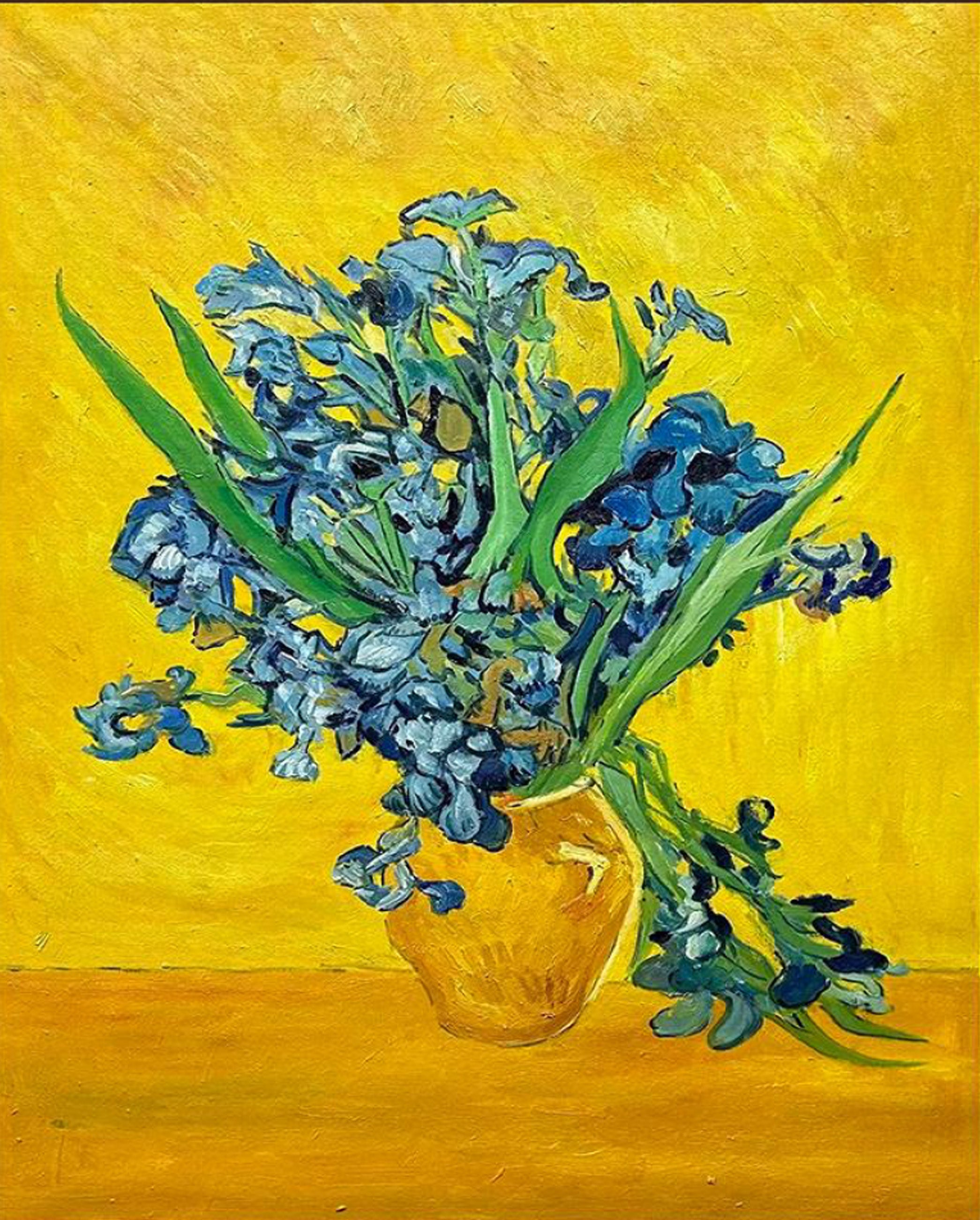 Violette Flamme auf Gold