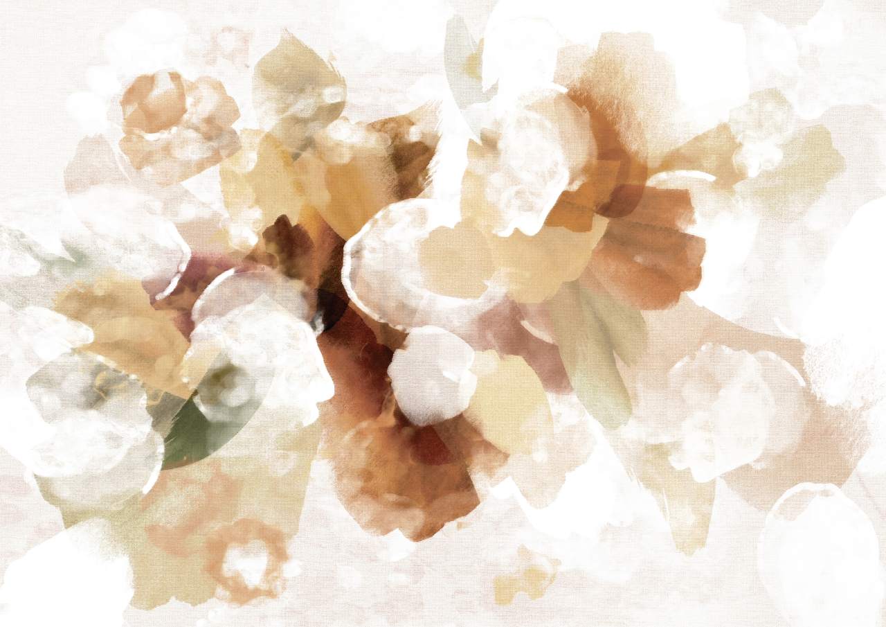 Blumenstrauß Abstrakt Beige