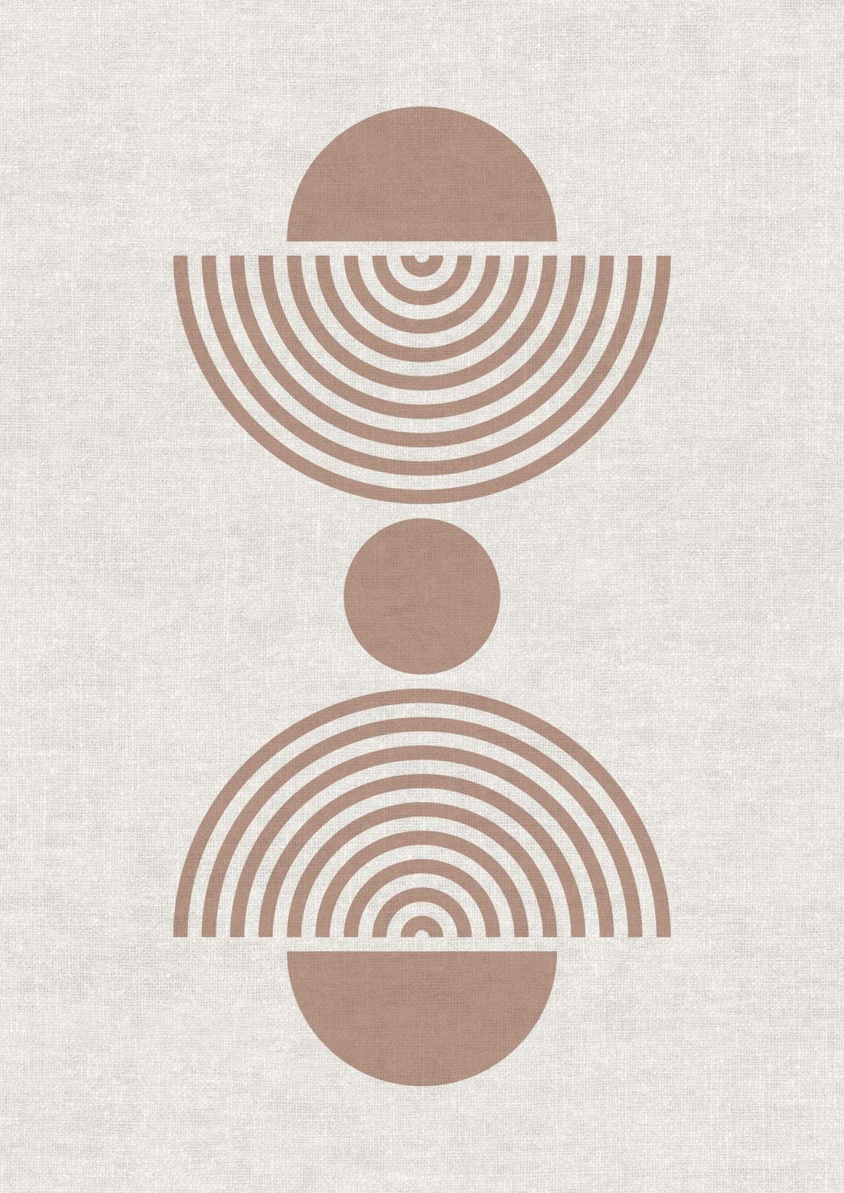 Arch and Circle Abstract Beige - Hand Painting