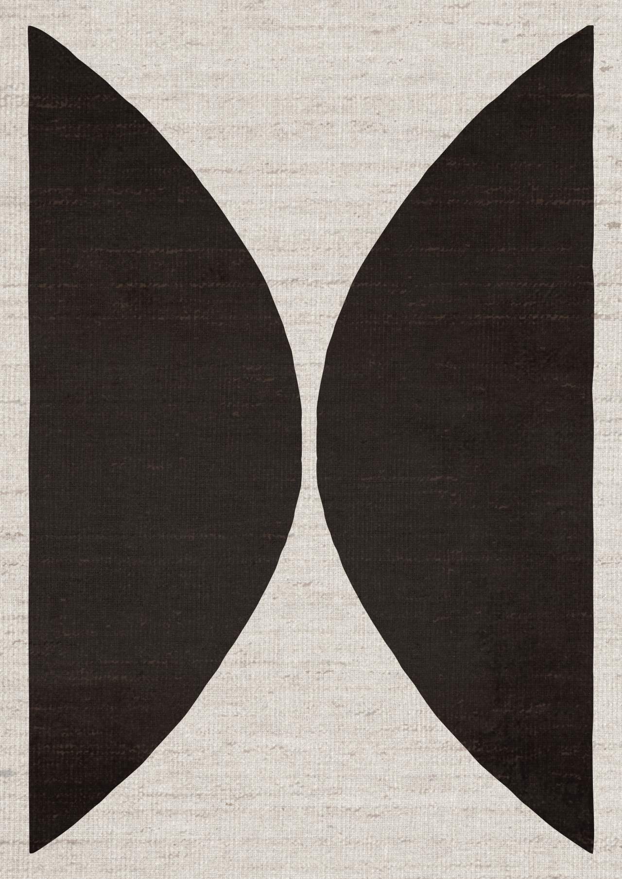 Mezza naturale cerchia nera Wabi Sabi Wall Art