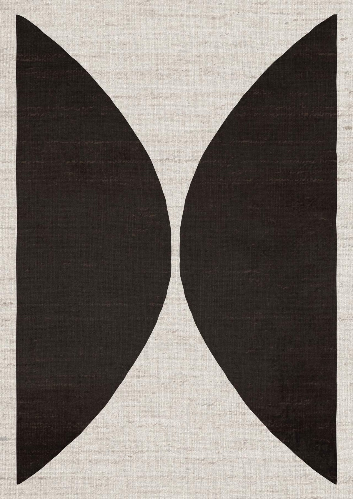 Natural Half Circles Black - Hand Painting