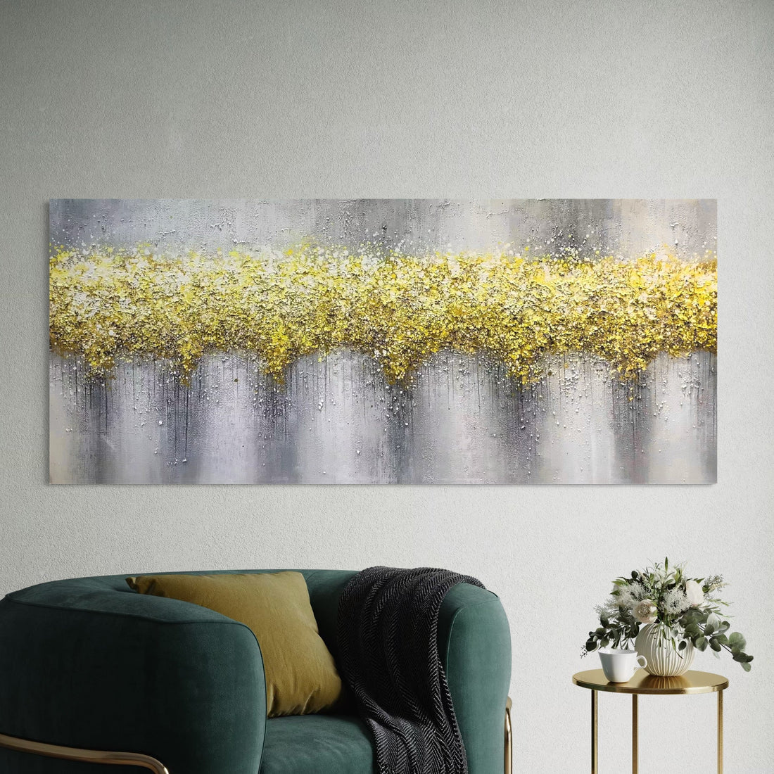 A Cascade of Yellow - Hand Painting