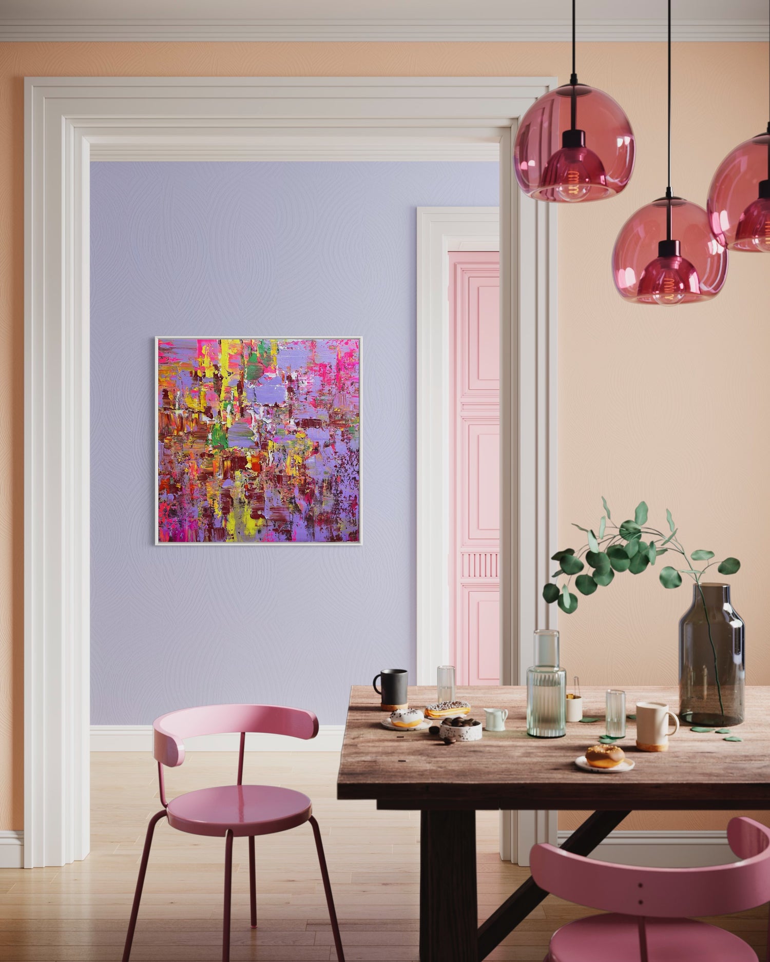 Abstract 01 Pink Wall Art