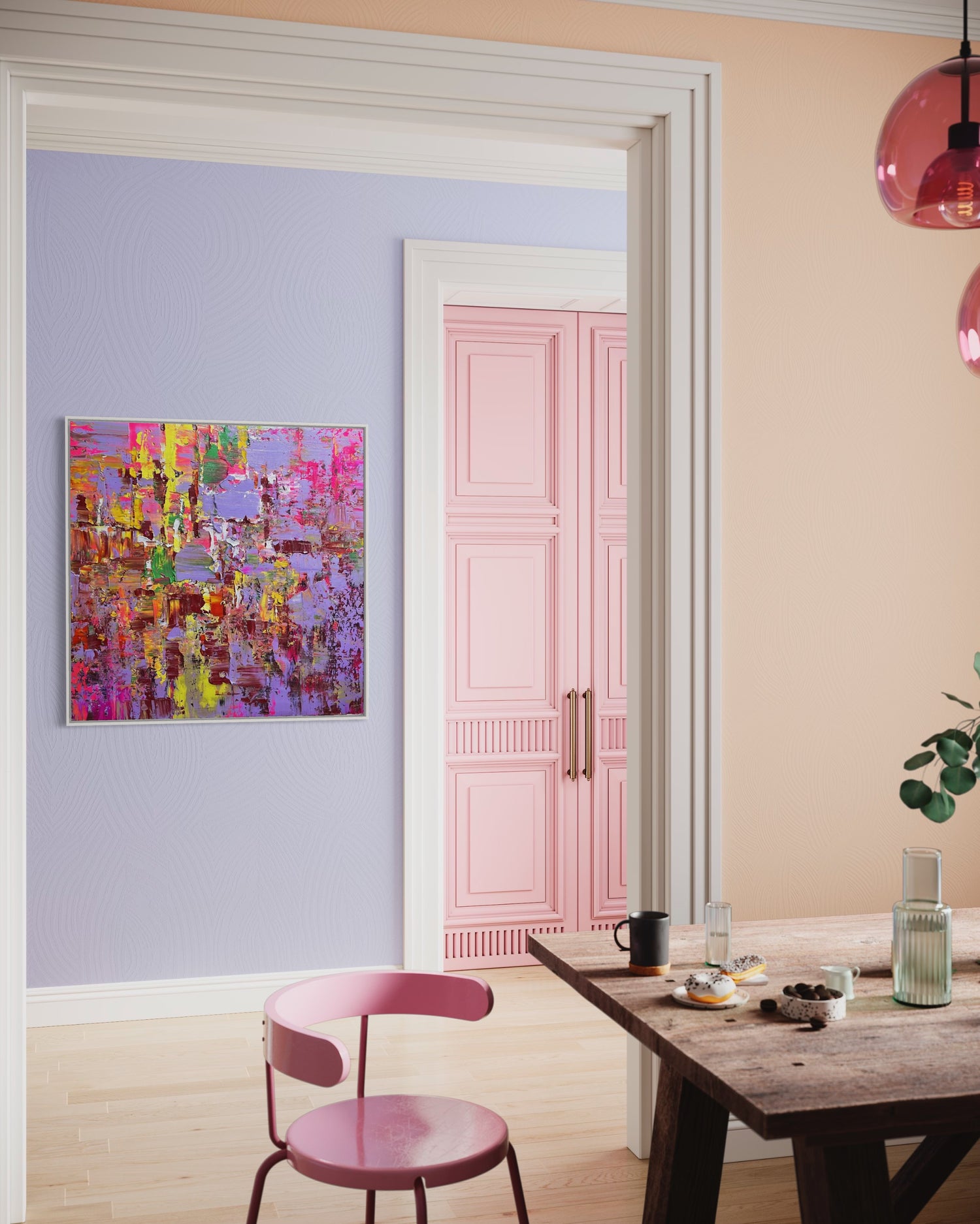 Abstract 01 Pink Wall Art