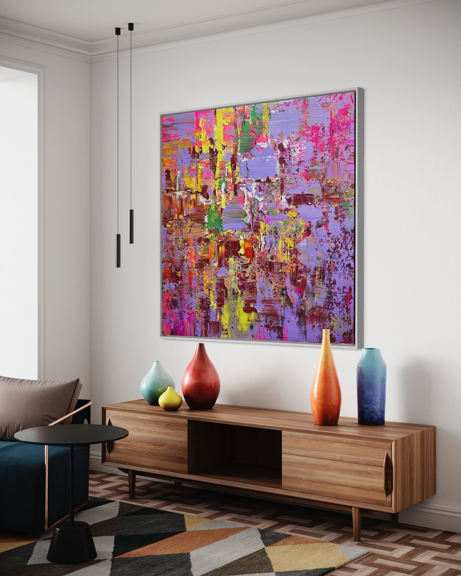 Abstract 01 Pink Wall Art