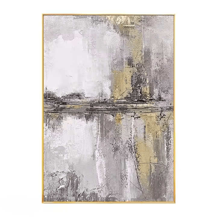 Abstract Gold and Grey - Hand Painting