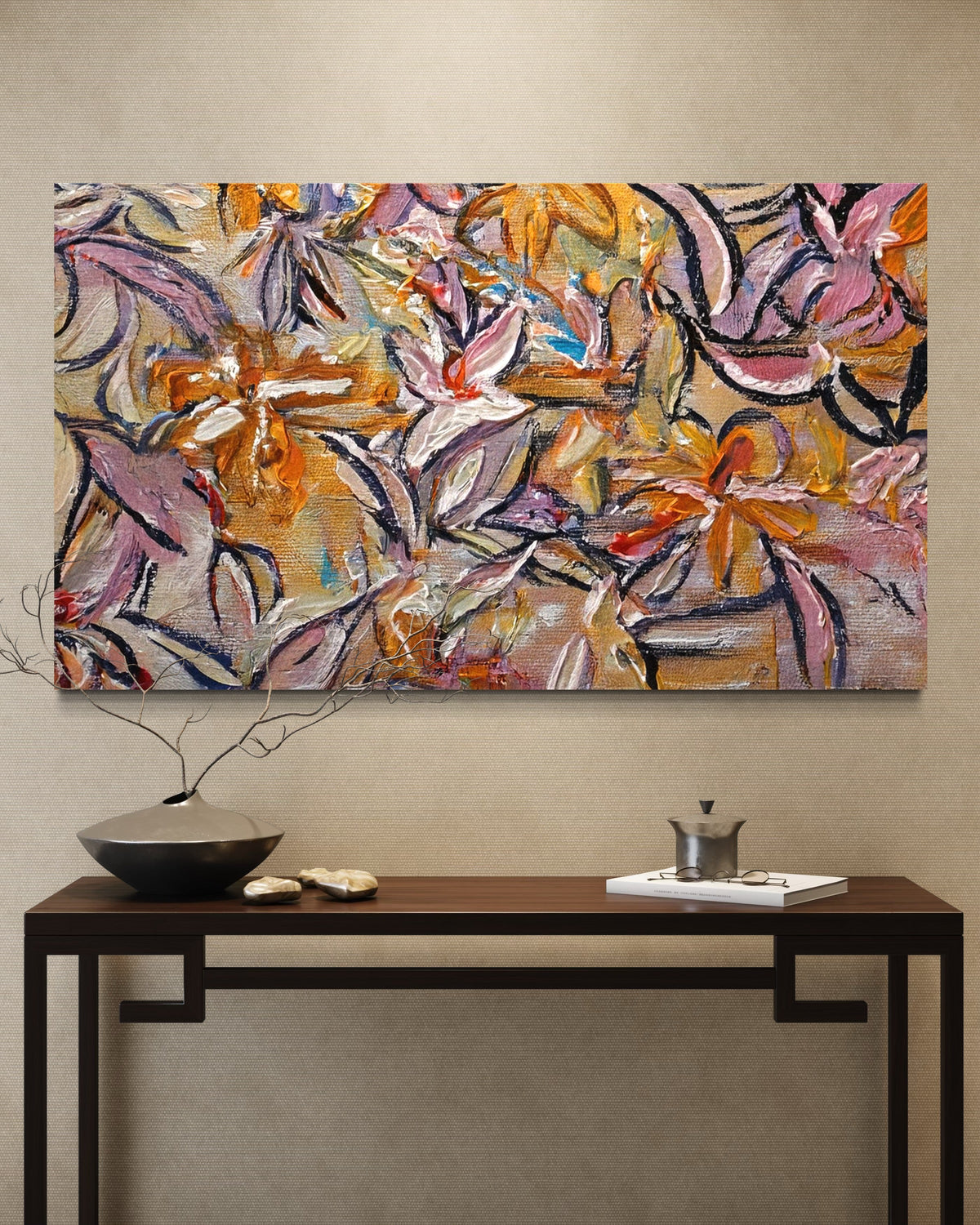 Autumnal Bloom Tapestry - Hand Painting