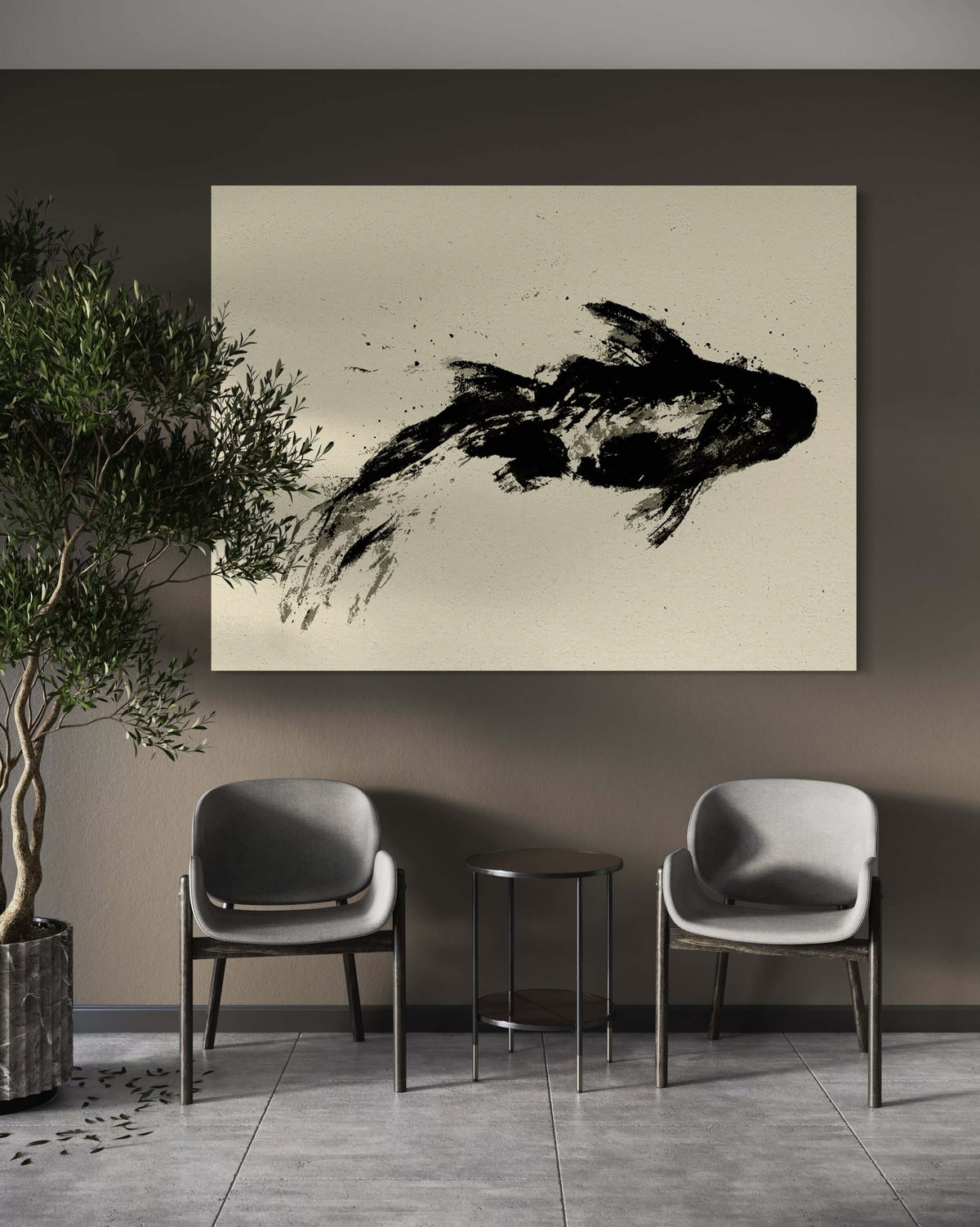 Black Koi - Hand Painting