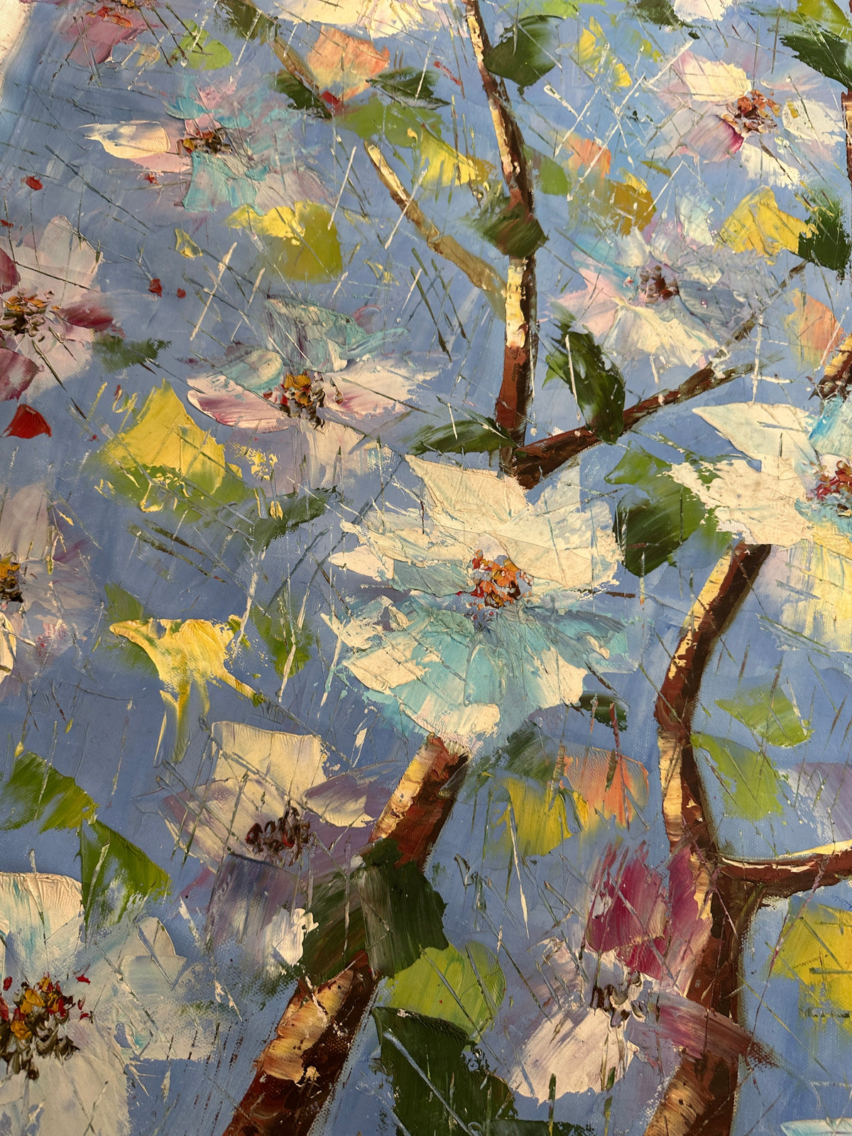 Blue Petal Symphony - Hand Painting