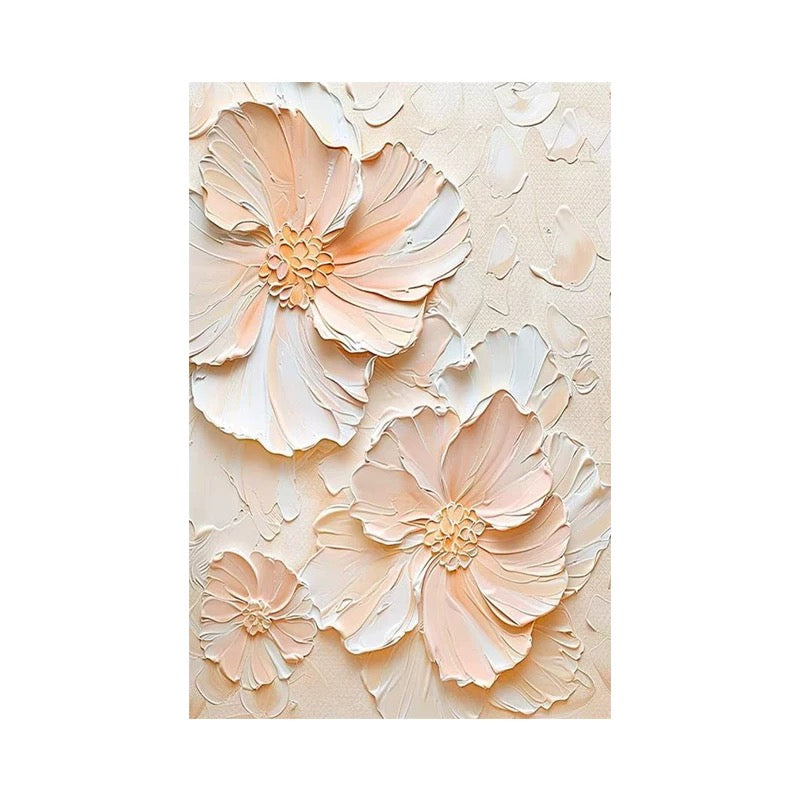 Blush Bloom Textured Floral Painting - Hand Painting