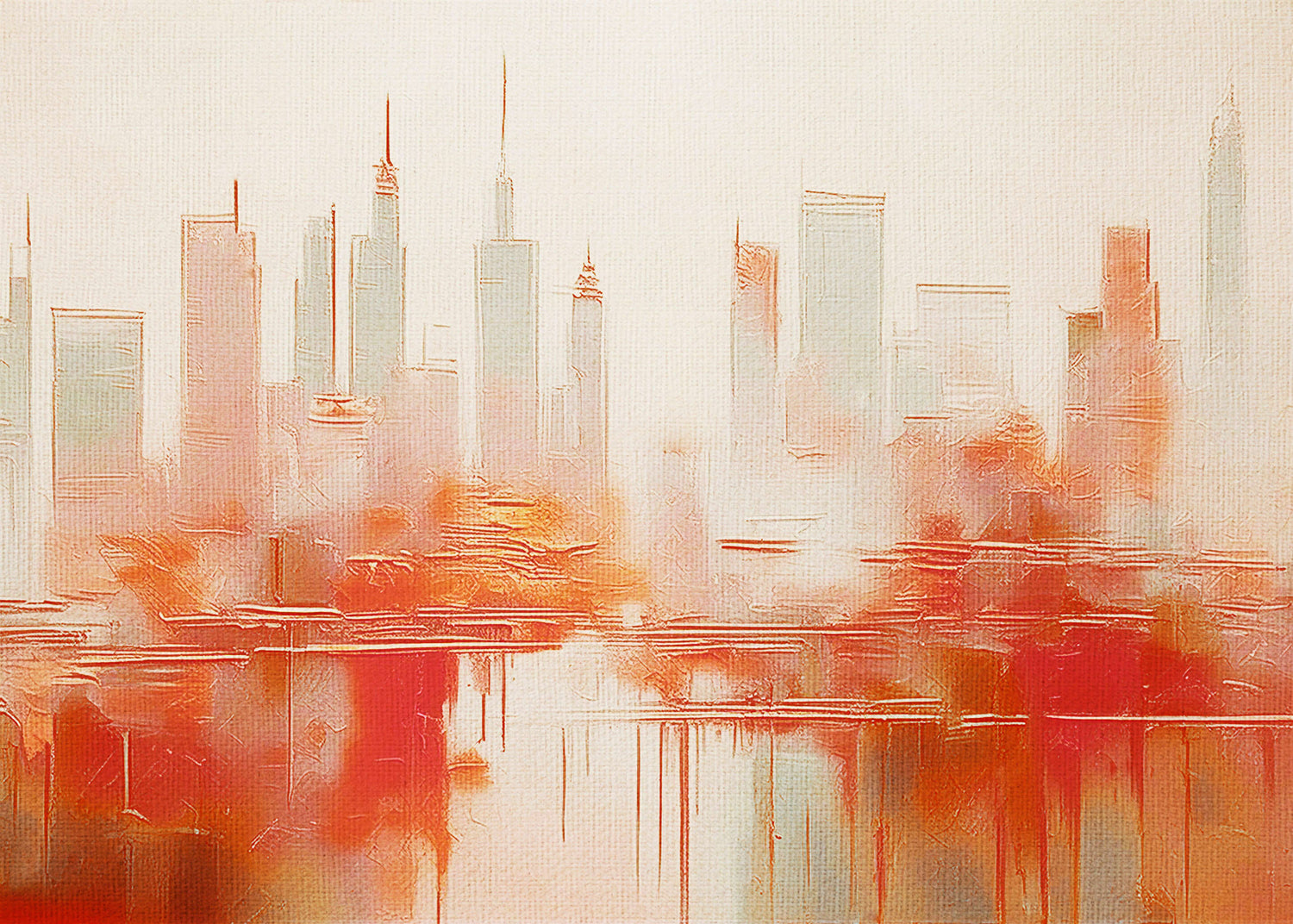 Edificios al anochecer 4 Dining Room Wall Art