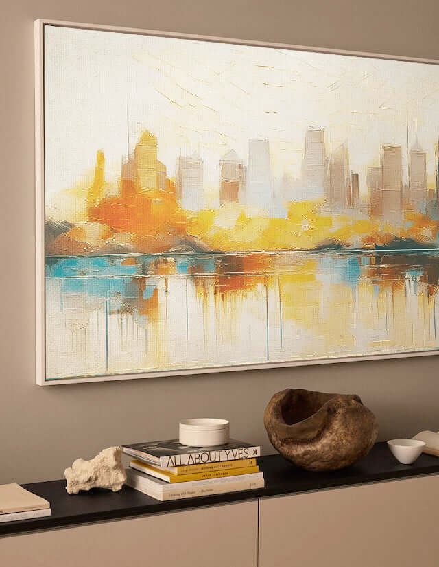 Edificios al anochecer 3 Dining Room Wall Art