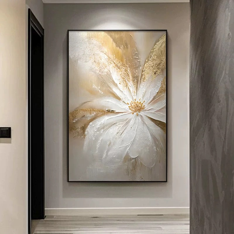 黄金の抽象的な花柄