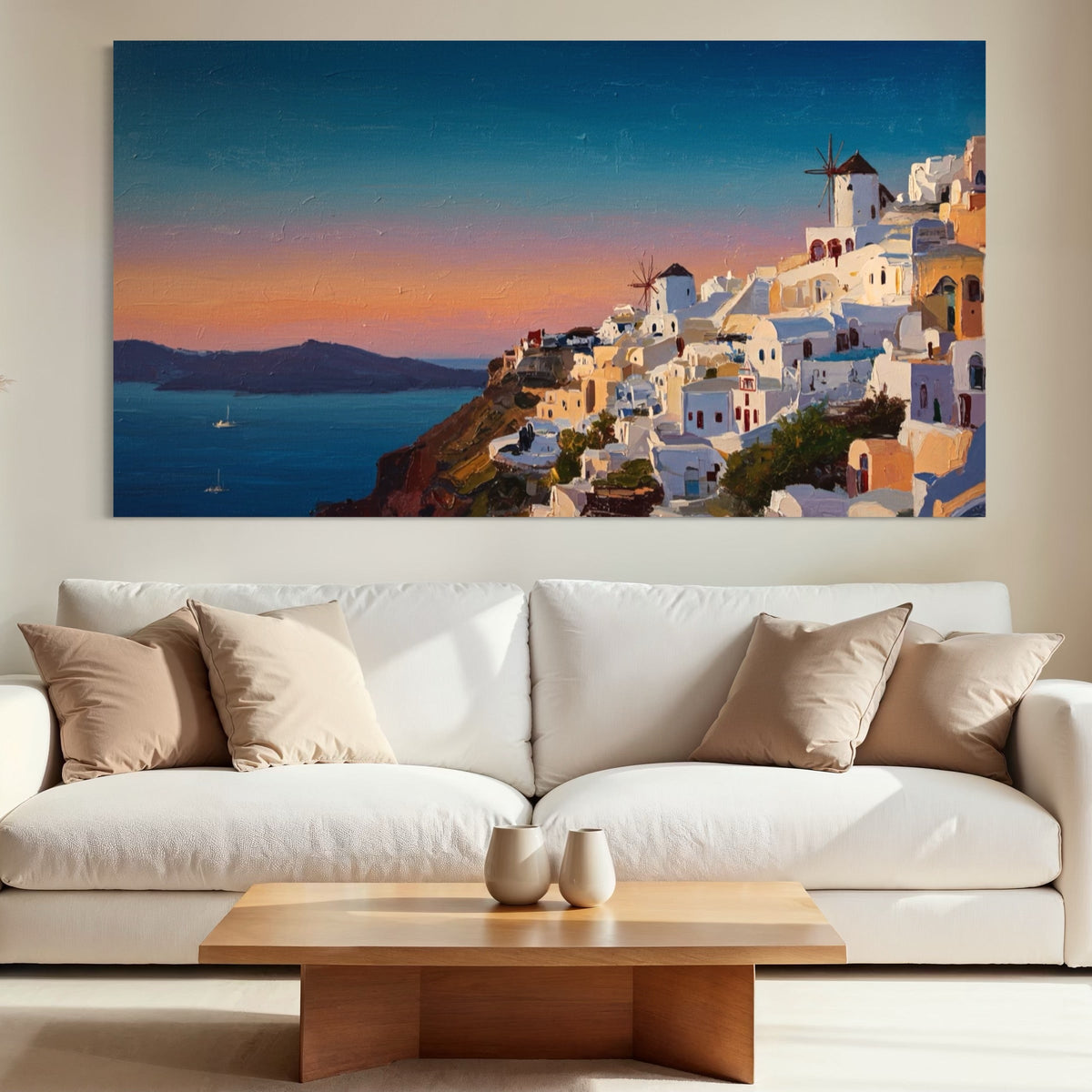 Crystalline Cliffs of Greece - Hand Painting