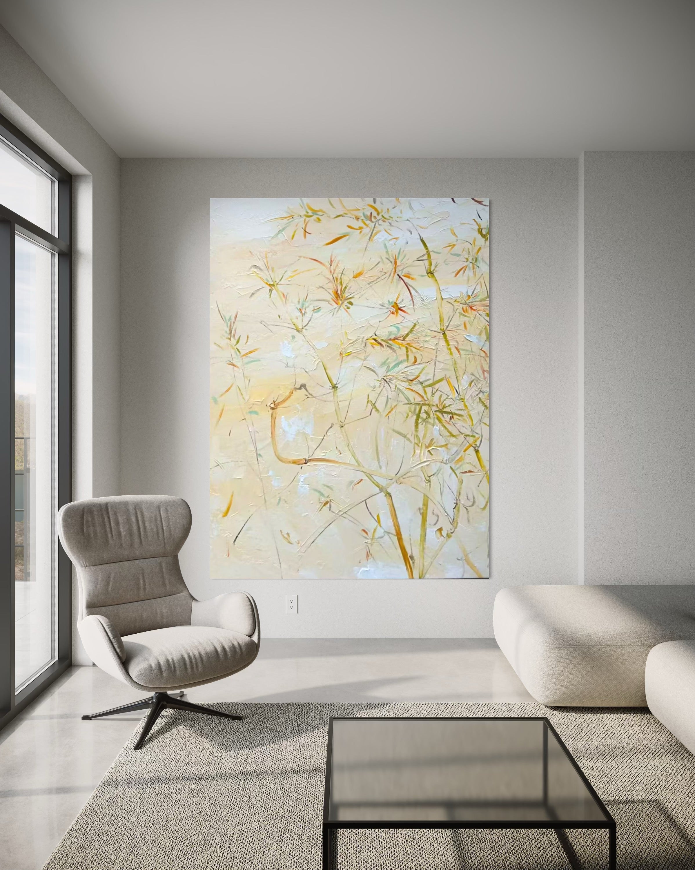 Pintura delicada de bambú