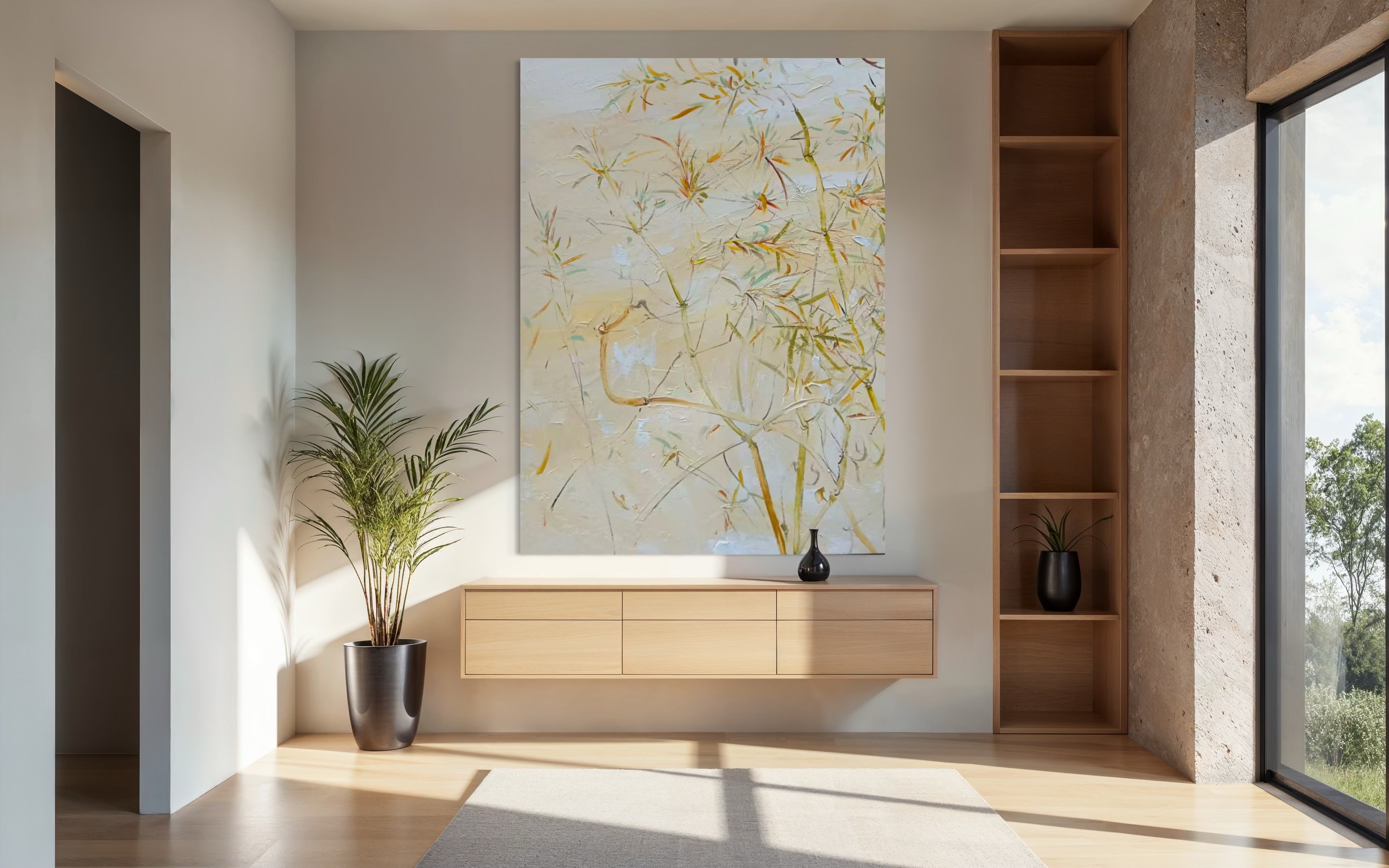 Pintura delicada de bambú