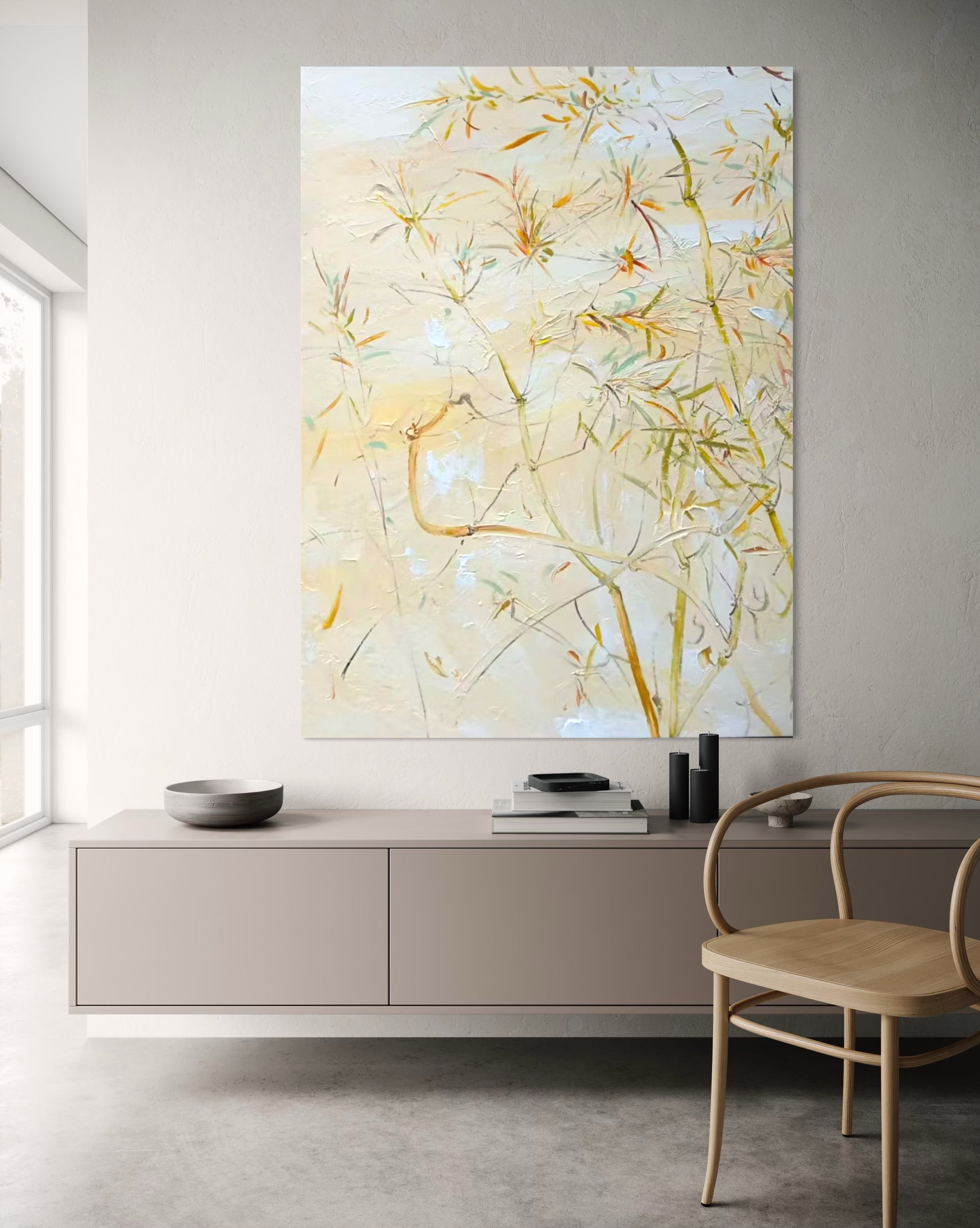 Pintura delicada de bambú