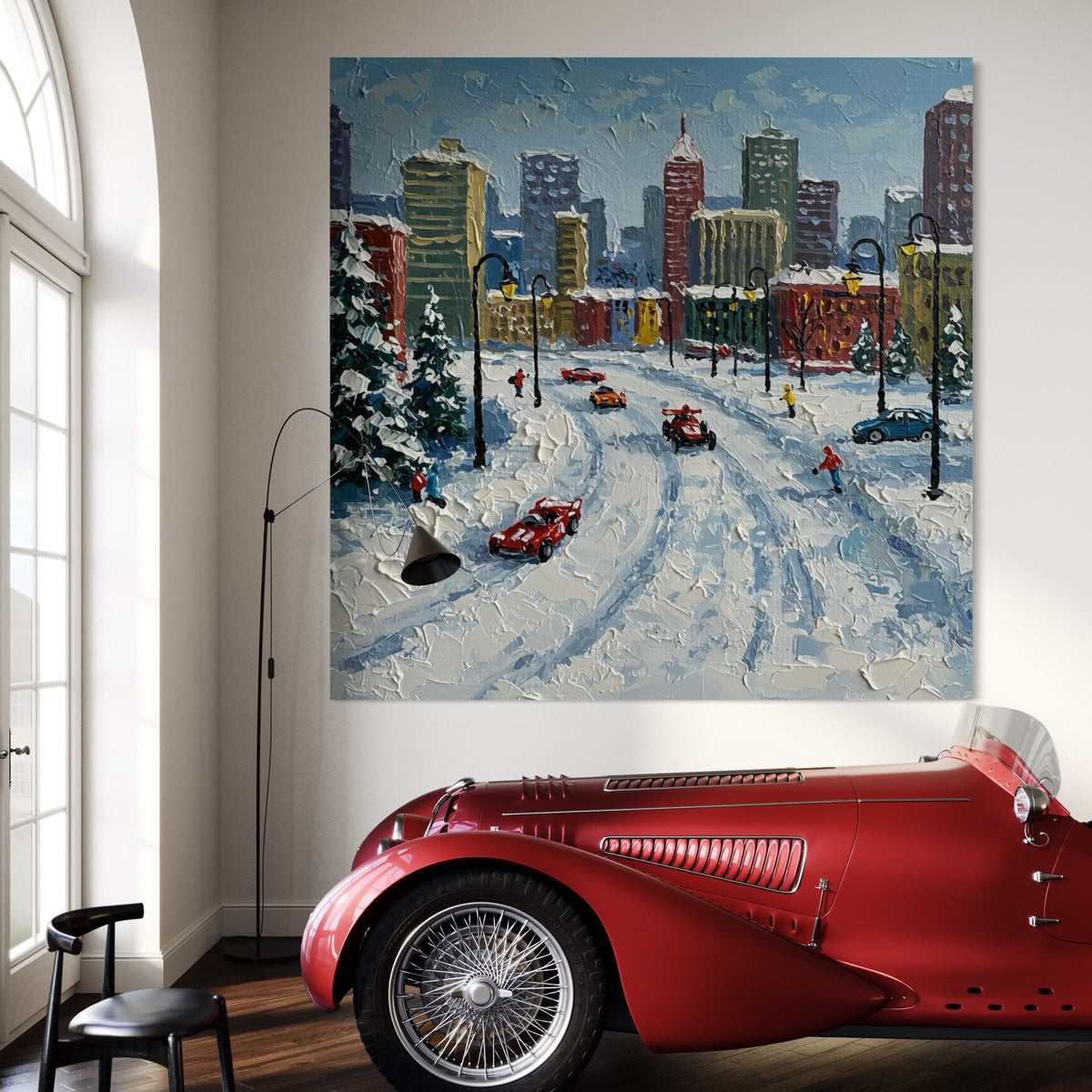 Frost-Kissed Metropolis - Hand Painting