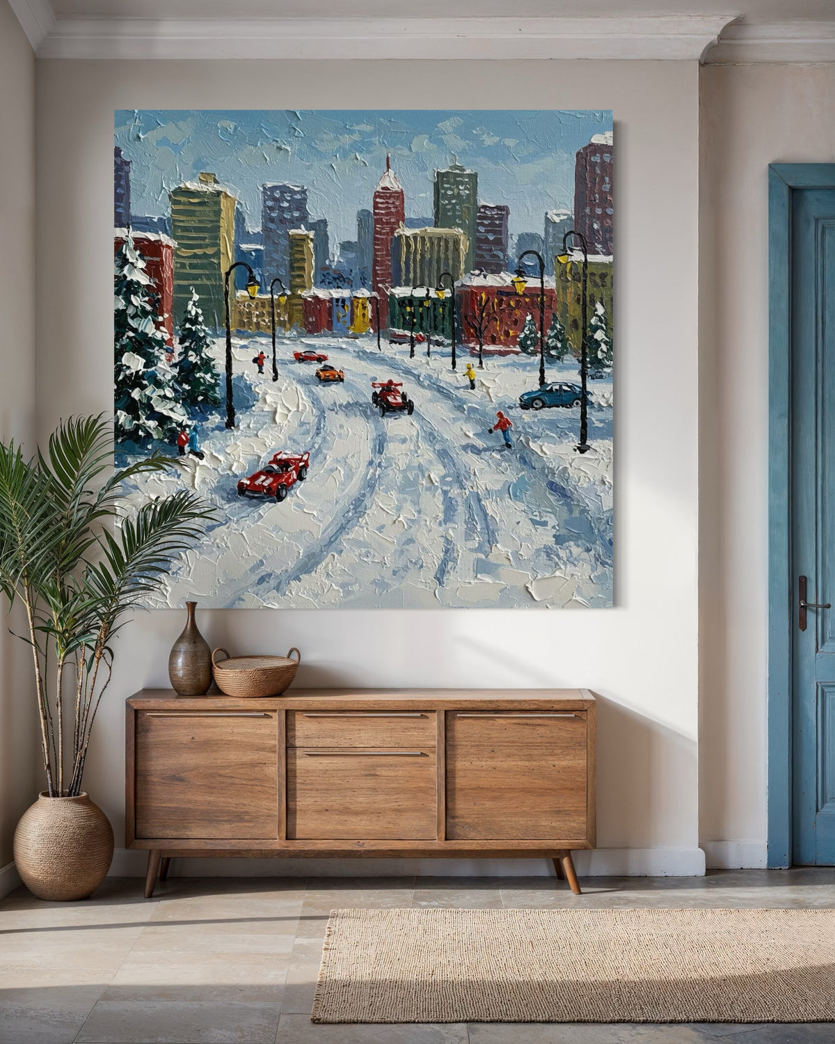 Frost-Kissed Metropolis - Hand Painting