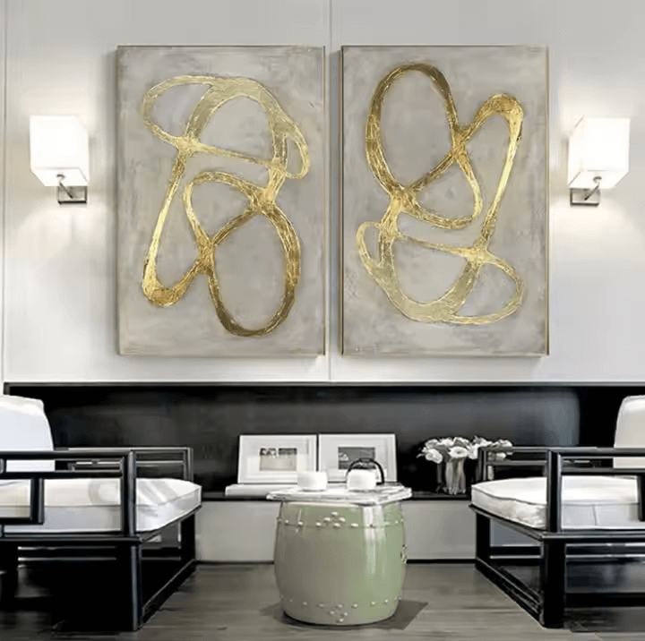 Golden Diptych - Hand Painting