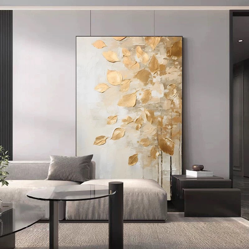 Golden Leaves - Hand Painting