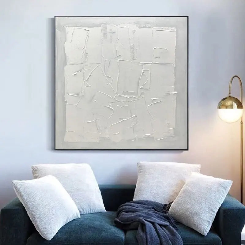 Square White Patches - Hand Painting