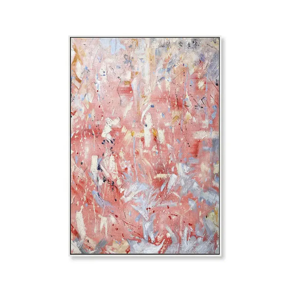 Arte abstracto multicolor rosa Dining Room Wall Art