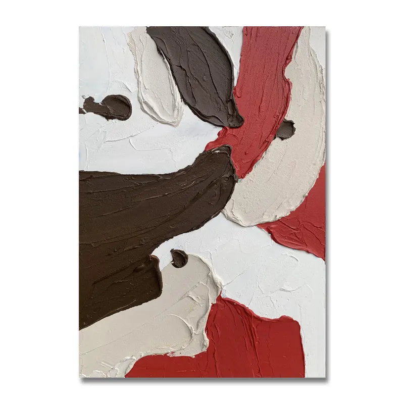 Red and Brown Textured Painting - Hand Painting