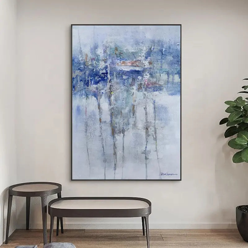 Blue Drips - Hand Painting