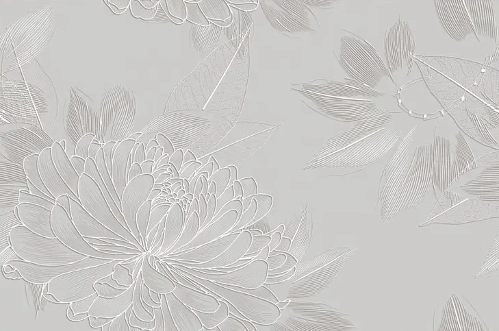 Silver Flowers - Hand Painting