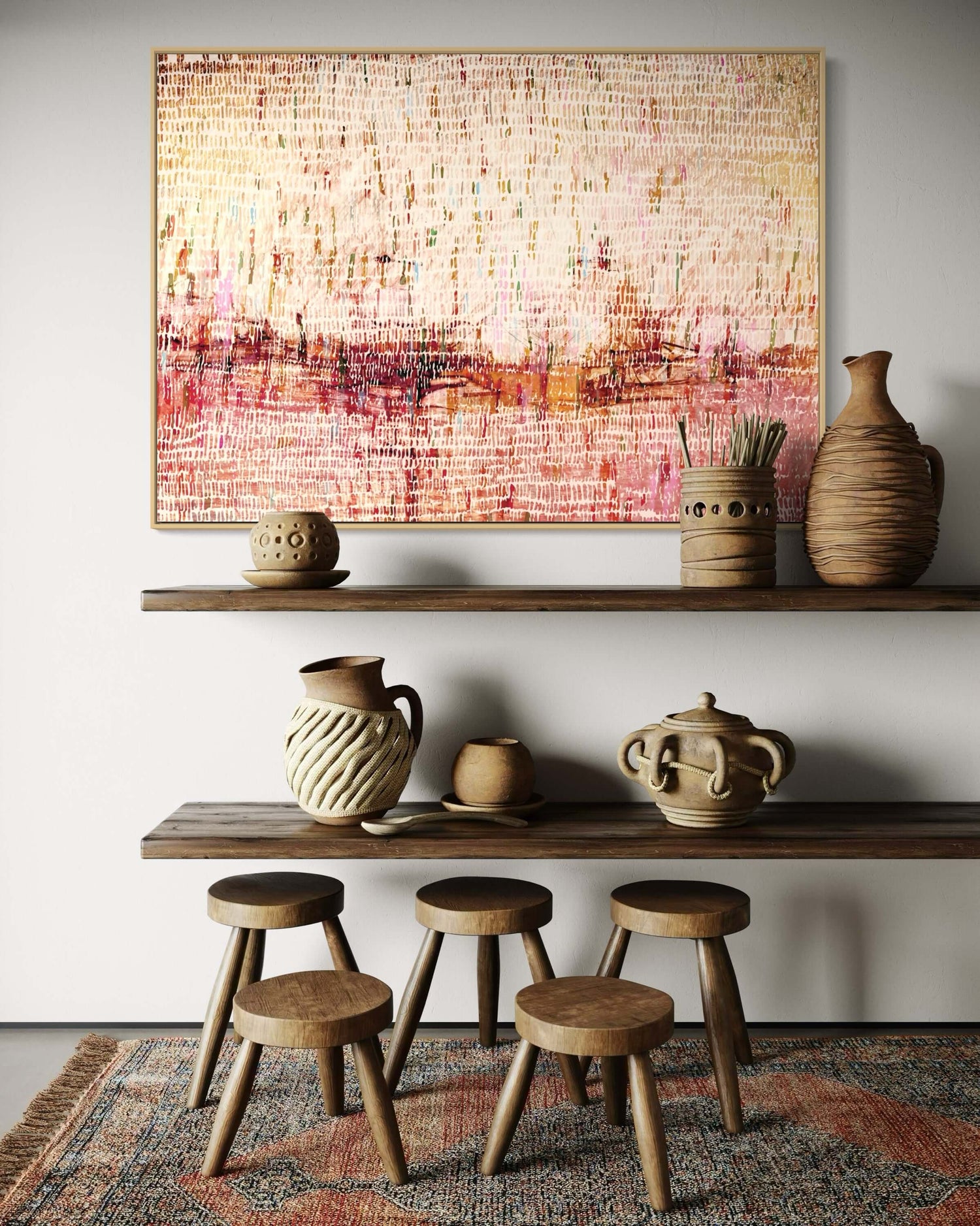 ダンスレインピンク Dining Room Wall Art