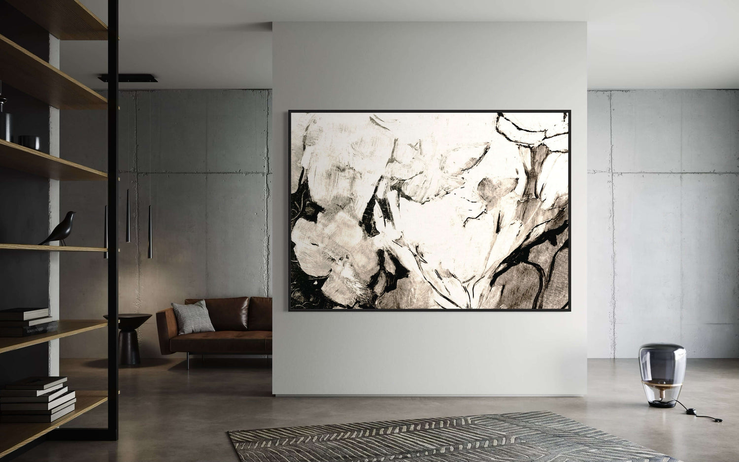 Floral negro  Dining Room Wall Art
