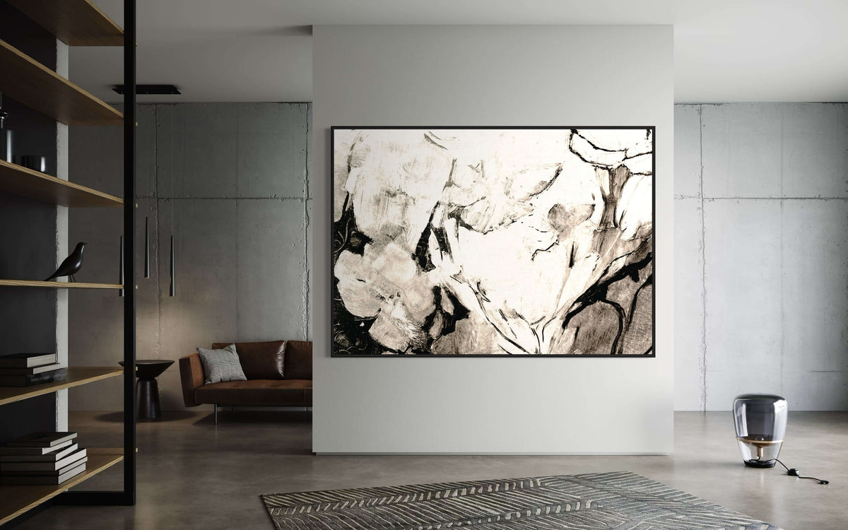Black Floral - Hand Painting