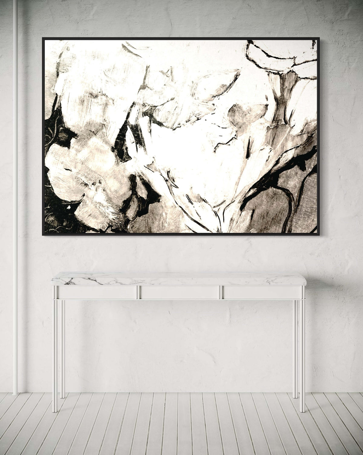 Black Floral - Hand Painting
