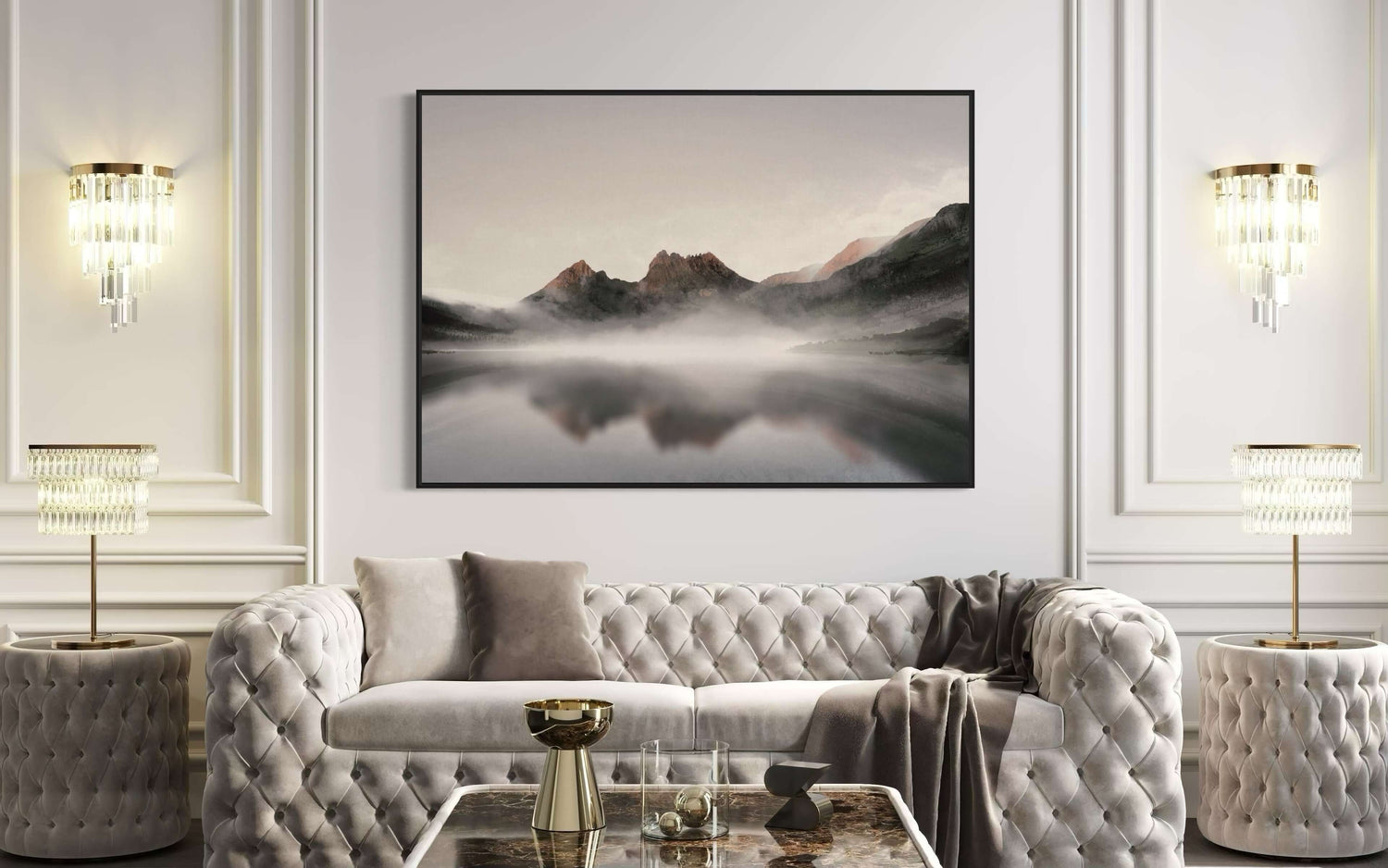 Amanecer en la montaña Cradle  Dining Room Wall Art