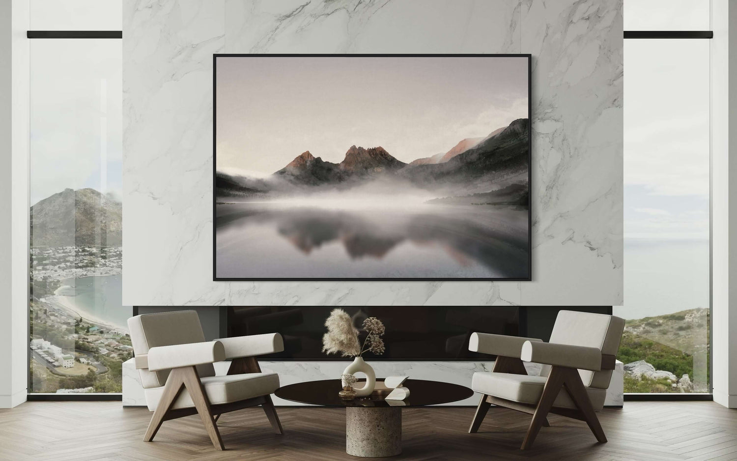 Amanecer en la montaña Cradle  Dining Room Wall Art