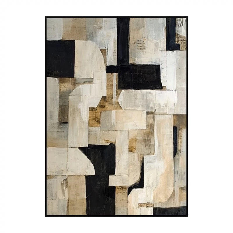Wabi-Sabi Abstract Art in Beige - Hand Painting