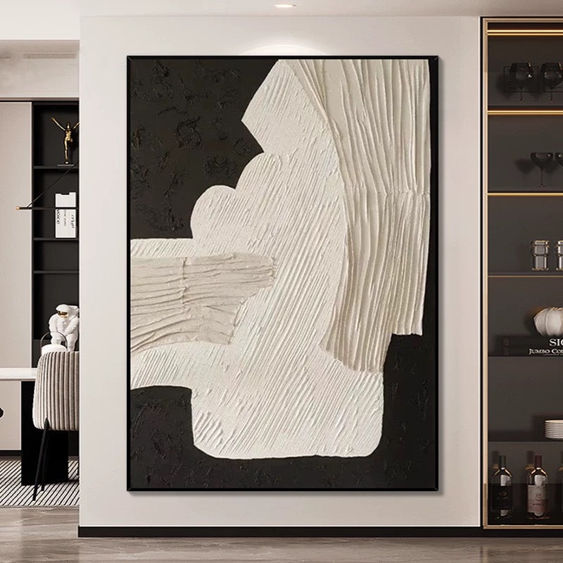 Earthy Textures Beige and Deep Brown Abstract Art - Hand Painting