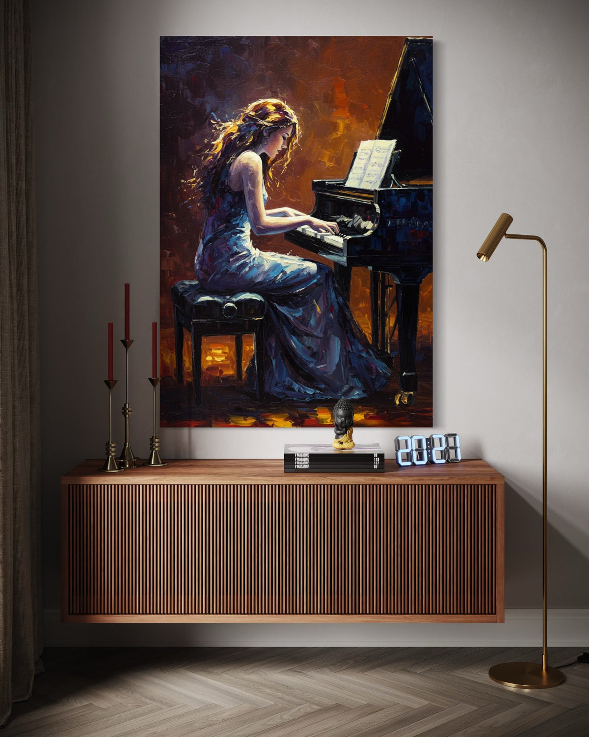 Melody in Moonlight - Hand Painting