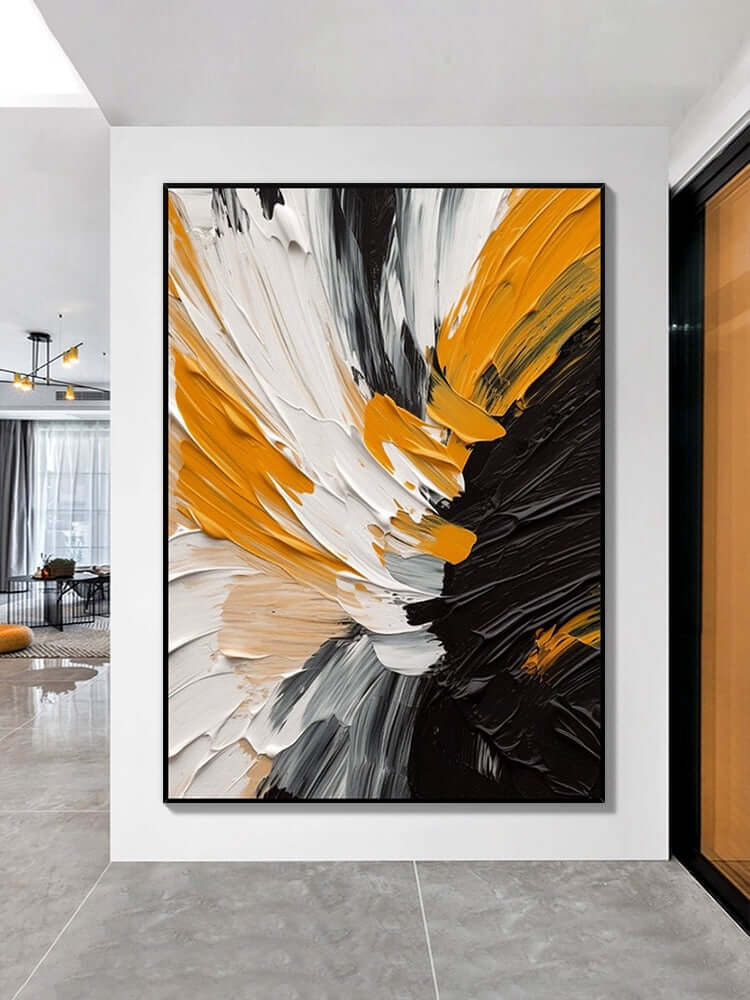 Arte de pared texturizado con explosión de color Dining Room Wall Art