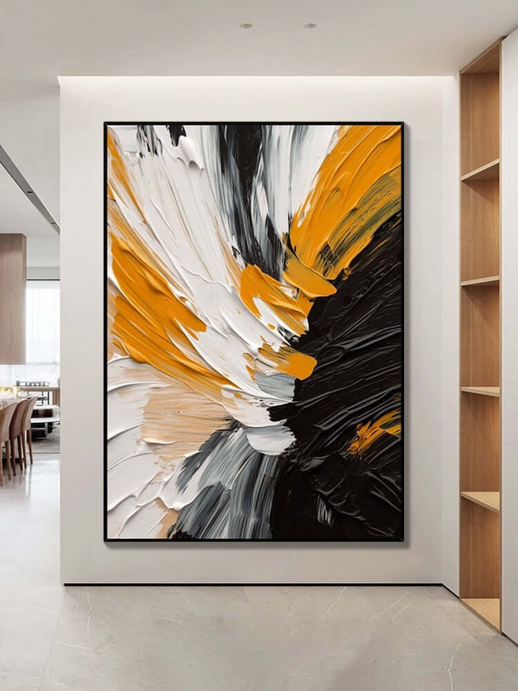 Arte de pared texturizado con explosión de color Dining Room Wall Art