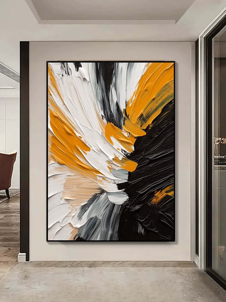 Arte de pared texturizado con explosión de color Dining Room Wall Art