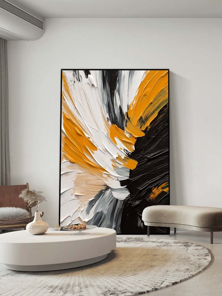 Arte de pared texturizado con explosión de color Dining Room Wall Art