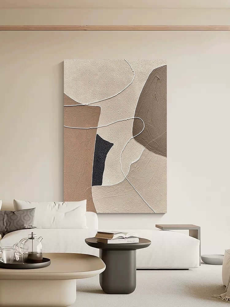 Neutral Zen Wall Art - Hand Painting