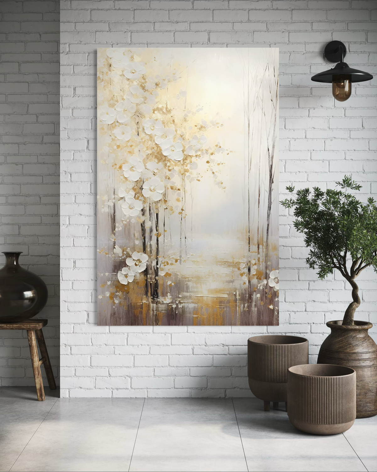 Silent Forest Floral Textured Painting - Hand Painting