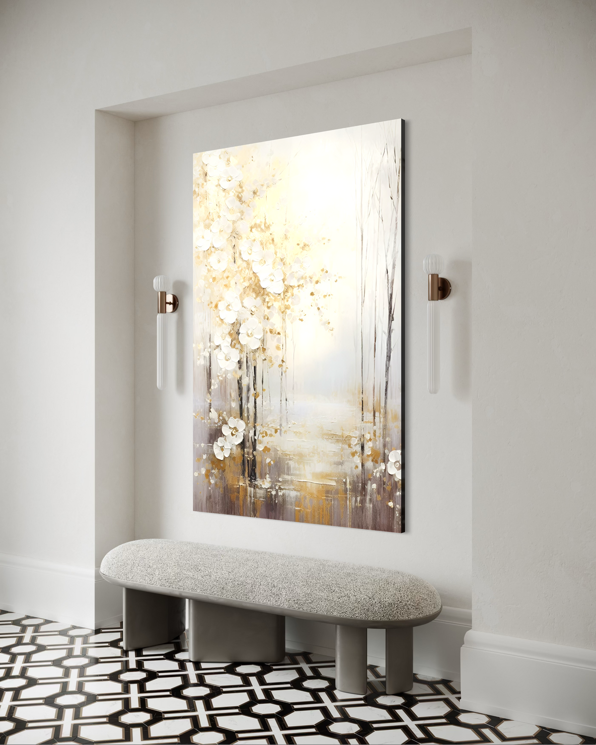 Silent Forest Floral Textured Painting - Hand Painting