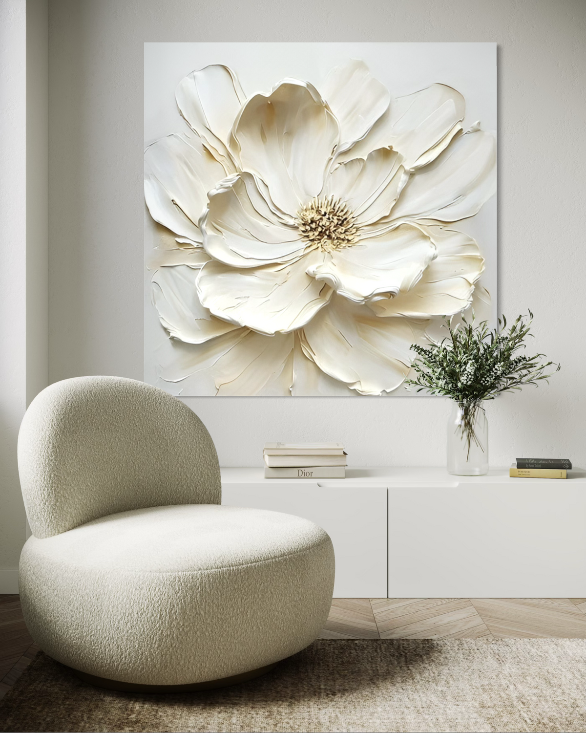 Ivory Magnolia - Hand Painting