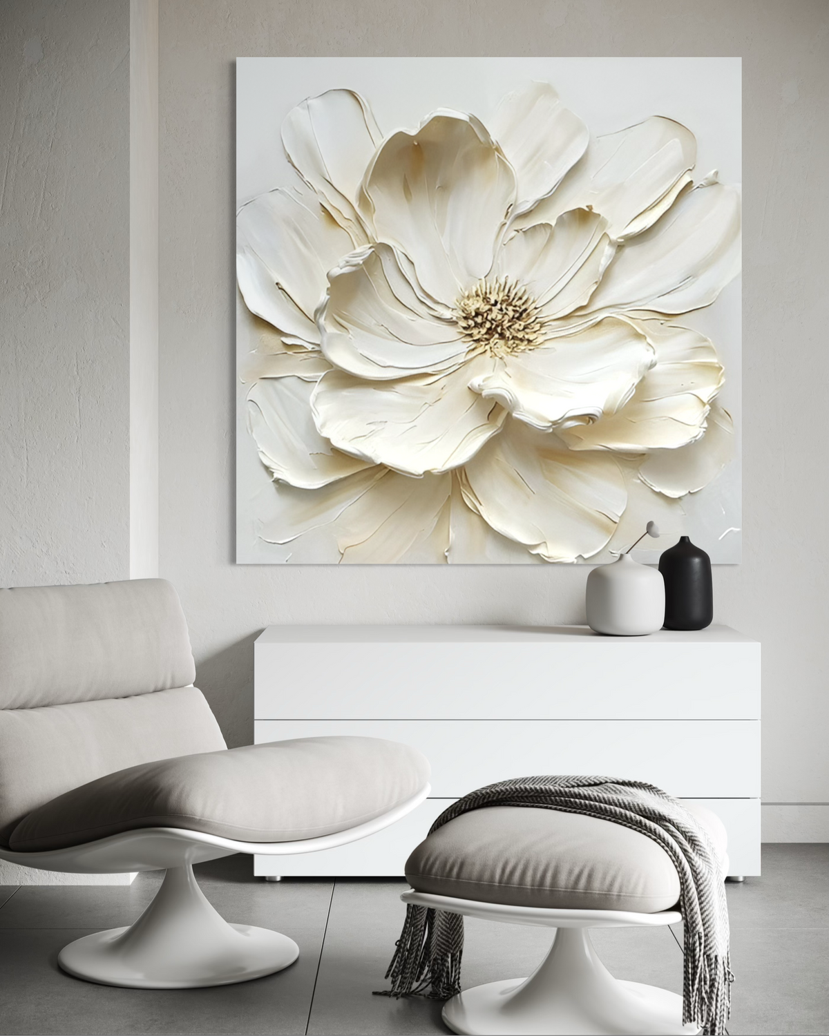 Ivory Magnolia - Hand Painting
